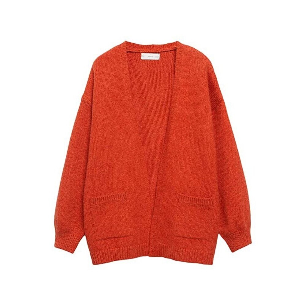 Mango Cardigan Sweater Little Kids 9-10 Rust Red Knit Long Sleeve Pullover RED04